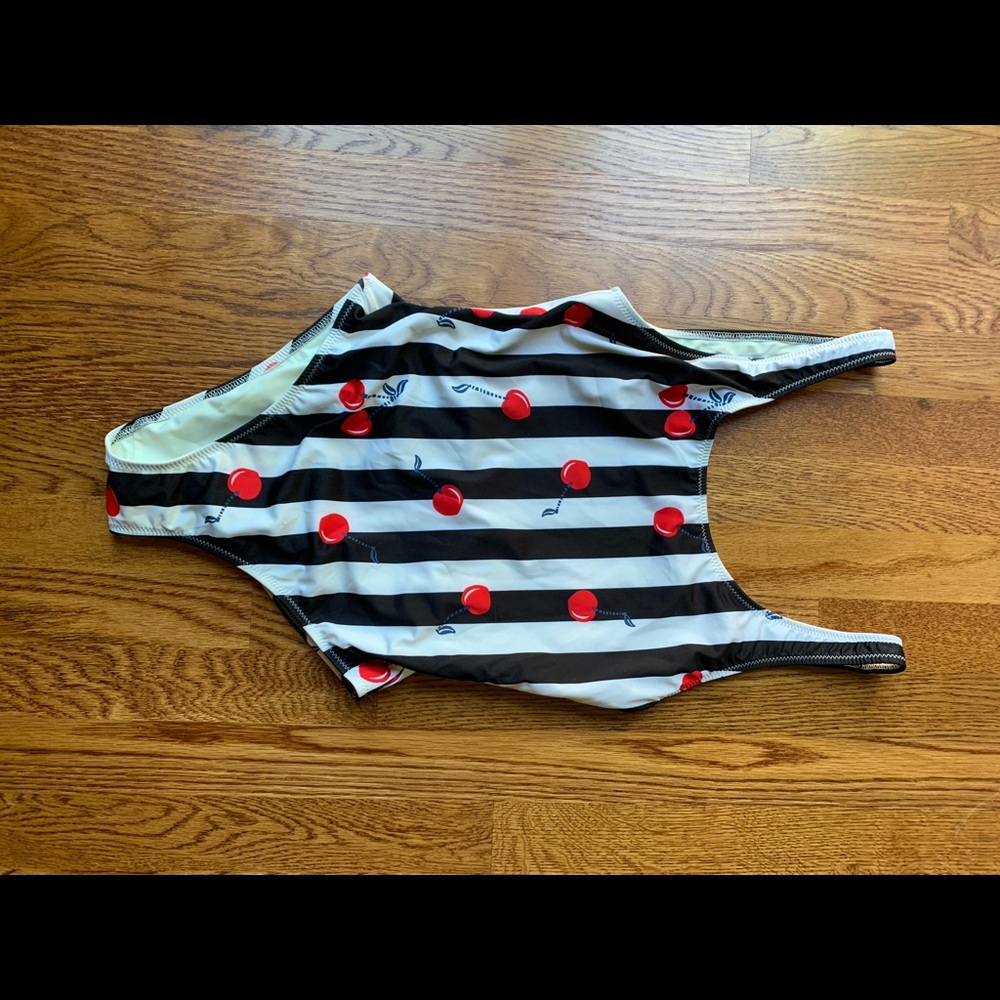 Solid & Striped striped cherry bathing suit